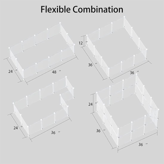 Small Animal Playpen Guinea Pig Cage Playpen for Puppy Dog Rabbit Rabbit Indoor Outdoor Fence White Clear Plastic 12 x 12 Inch 12 Panels Small Animal Playpen Guinea Pig Cage Playpen for Puppy Dog Rabbit Rabbit Indoor Outdoor Fence White Clear Plastic 12 x 12 Inch 12 Panels