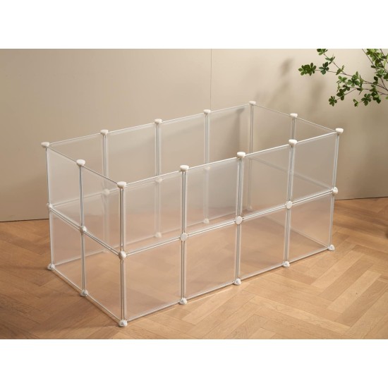 Small Animal Playpen Guinea Pig Cage Playpen for Puppy Dog Rabbit Rabbit Indoor Outdoor Fence White Clear Plastic 12 x 12 Inch 12 Panels Small Animal Playpen Guinea Pig Cage Playpen for Puppy Dog Rabbit Rabbit Indoor Outdoor Fence White Clear Plastic 12 x 12 Inch 12 Panels