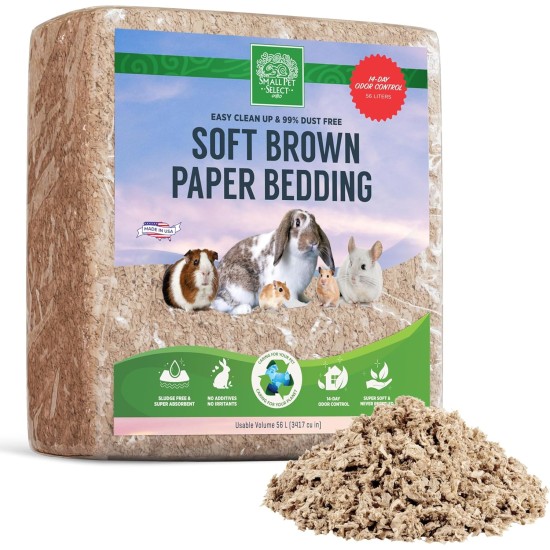 Small Pet Select Natural Premium Soft Virgin Paper Bedding, 56 L