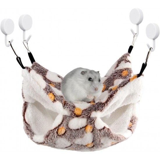 TIANNAIT Hamster Hammock with 4 Hooks - Double Layer Pet Cage Hammock Sleeping Bag for Squirrel Hamster TIANNAIT Hamster Hammock with 4 Hooks - Double Layer Pet Cage Hammock Sleeping Bag for Squirrel Hamster