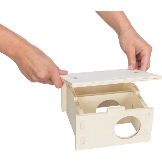 TRIXIE 61231 Species-Appropriate Small Animal House without Clips and Nails for Large Hamsters and Degus, with Two Chambers, 2 Chambers, 25 x 12 x 25 cm TRIXIE 61231 Species-Appropriate Small Animal House without Clips and Nails for Large Hamsters and Degus, with Two Chambers, 2 Chambers, 25 x 12 x 25 cm
