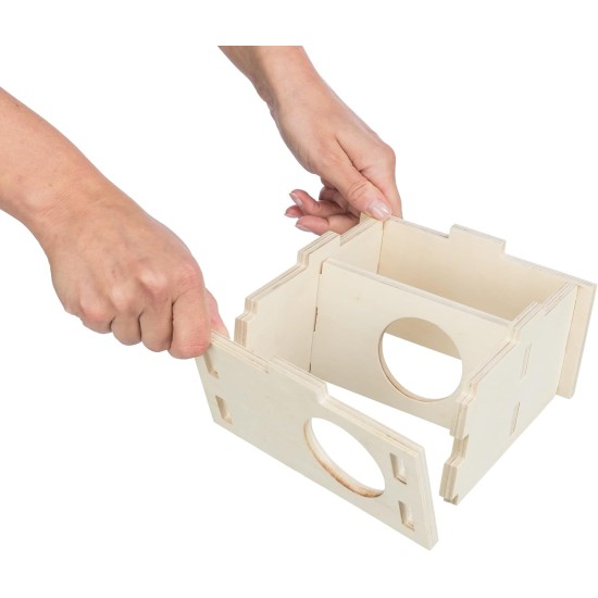 TRIXIE 61231 Species-Appropriate Small Animal House without Clips and Nails for Large Hamsters and Degus, with Two Chambers, 2 Chambers, 25 x 12 x 25 cm TRIXIE 61231 Species-Appropriate Small Animal House without Clips and Nails for Large Hamsters and Degus, with Two Chambers, 2 Chambers, 25 x 12 x 25 cm