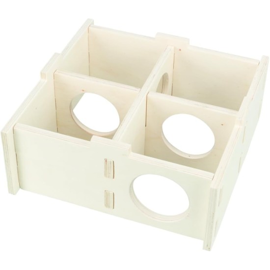 TRIXIE 61234 Species-Appropriate Small Animal House without Clips and Nails for Hamsters and Mice, with Four Chambers, 4 Chambers, 25 x 10 x 25 cm TRIXIE 61234 Species-Appropriate Small Animal House without Clips and Nails for Hamsters and Mice, with Four Chambers, 4 Chambers, 25 x 10 x 25 cm