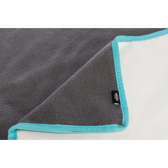 TRIXIE 63106 Indoor Mat for Small Animals Fleece Blanket for Run Areas and Small Animal Cages, 140 × 100 cm, Grey/Turquoise TRIXIE 63106 Indoor Mat for Small Animals Fleece Blanket for Run Areas and Small Animal Cages, 140 × 100 cm, Grey/Turquoise