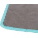 TRIXIE 63106 Indoor Mat for Small Animals Fleece Blanket for Run Areas and Small Animal Cages, 140 × 100 cm, Grey/Turquoise