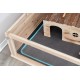 TRIXIE 63106 Indoor Mat for Small Animals Fleece Blanket for Run Areas and Small Animal Cages, 140 × 100 cm, Grey/Turquoise