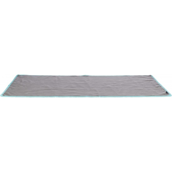 TRIXIE 63106 Indoor Mat for Small Animals Fleece Blanket for Run Areas and Small Animal Cages, 140 × 100 cm, Grey/Turquoise TRIXIE 63106 Indoor Mat for Small Animals Fleece Blanket for Run Areas and Small Animal Cages, 140 × 100 cm, Grey/Turquoise