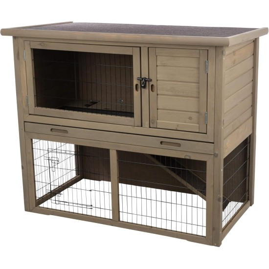 TRIXIE Natura 62303 Lockable and Weatherproof Small Animal Hutch with Outdoor Run 116 x 97 x 63 cm Grey/Green TRIXIE Natura 62303 Lockable and Weatherproof Small Animal Hutch with Outdoor Run 116 x 97 x 63 cm Grey/Green
