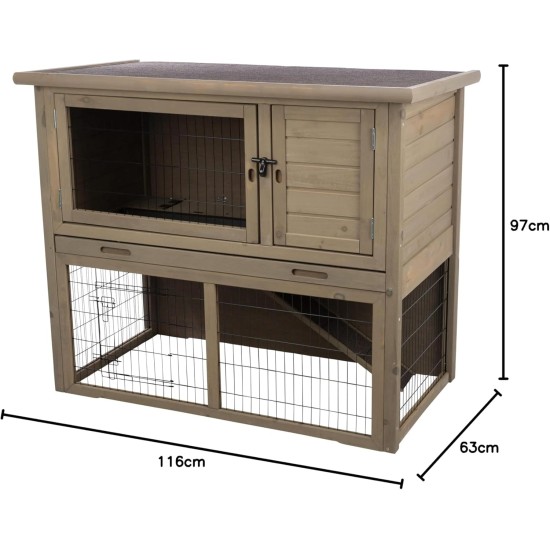 TRIXIE Natura 62303 Lockable and Weatherproof Small Animal Hutch with Outdoor Run 116 x 97 x 63 cm Grey/Green TRIXIE Natura 62303 Lockable and Weatherproof Small Animal Hutch with Outdoor Run 116 x 97 x 63 cm Grey/Green