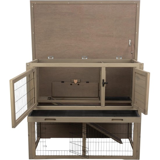 TRIXIE Natura 62303 Lockable and Weatherproof Small Animal Hutch with Outdoor Run 116 x 97 x 63 cm Grey/Green TRIXIE Natura 62303 Lockable and Weatherproof Small Animal Hutch with Outdoor Run 116 x 97 x 63 cm Grey/Green