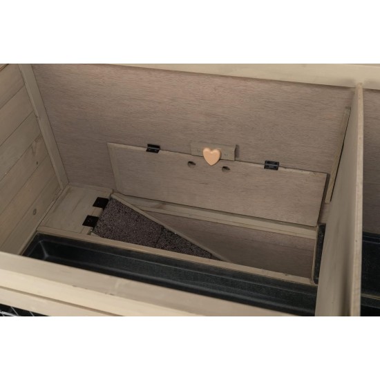TRIXIE Natura 62303 Lockable and Weatherproof Small Animal Hutch with Outdoor Run 116 x 97 x 63 cm Grey/Green TRIXIE Natura 62303 Lockable and Weatherproof Small Animal Hutch with Outdoor Run 116 x 97 x 63 cm Grey/Green