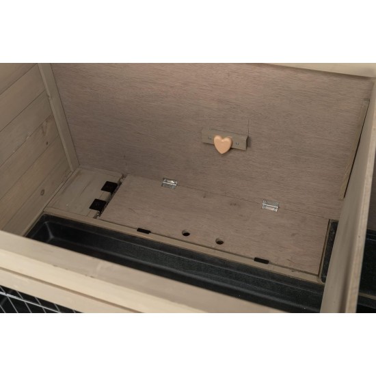 TRIXIE Natura 62303 Lockable and Weatherproof Small Animal Hutch with Outdoor Run 116 x 97 x 63 cm Grey/Green TRIXIE Natura 62303 Lockable and Weatherproof Small Animal Hutch with Outdoor Run 116 x 97 x 63 cm Grey/Green