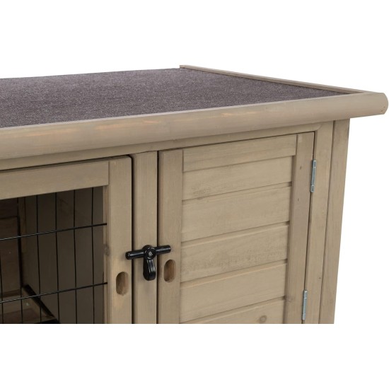 TRIXIE Natura 62303 Lockable and Weatherproof Small Animal Hutch with Outdoor Run 116 x 97 x 63 cm Grey/Green TRIXIE Natura 62303 Lockable and Weatherproof Small Animal Hutch with Outdoor Run 116 x 97 x 63 cm Grey/Green