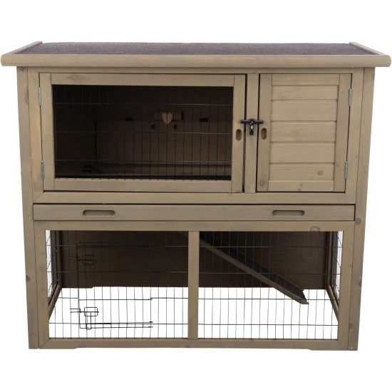 TRIXIE Natura 62303 Lockable and Weatherproof Small Animal Hutch with Outdoor Run 116 x 97 x 63 cm Grey/Green TRIXIE Natura 62303 Lockable and Weatherproof Small Animal Hutch with Outdoor Run 116 x 97 x 63 cm Grey/Green