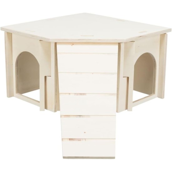 TRIXIE Small Animal Corner House without Clips and Nails for Guinea Pigs and Dwarf Rabbits House Thore, Plug-In System, Rabbit/Guinea Pigs, 30 × 18 × 30 cm – 61244 TRIXIE Small Animal Corner House without Clips and Nails for Guinea Pigs and Dwarf Rabbits House Thore, Plug-In System, Rabbit/Guinea Pigs, 30 × 18 × 30 cm – 61244