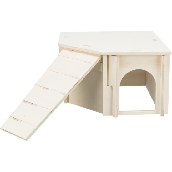 TRIXIE Small Animal Corner House without Clips and Nails for Guinea Pigs and Dwarf Rabbits House Thore, Plug-In System, Rabbit/Guinea Pigs, 30 × 18 × 30 cm – 61244 TRIXIE Small Animal Corner House without Clips and Nails for Guinea Pigs and Dwarf Rabbits House Thore, Plug-In System, Rabbit/Guinea Pigs, 30 × 18 × 30 cm – 61244