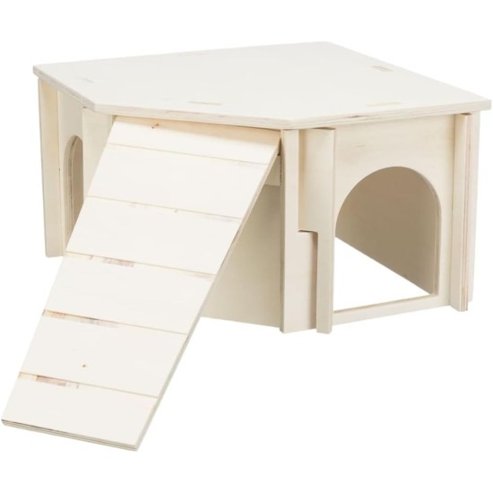 TRIXIE Small Animal Corner House without Clips and Nails for Guinea Pigs and Dwarf Rabbits House Thore, Plug-In System, Rabbit/Guinea Pigs, 30 × 18 × 30 cm – 61244 TRIXIE Small Animal Corner House without Clips and Nails for Guinea Pigs and Dwarf Rabbits House Thore, Plug-In System, Rabbit/Guinea Pigs, 30 × 18 × 30 cm – 61244
