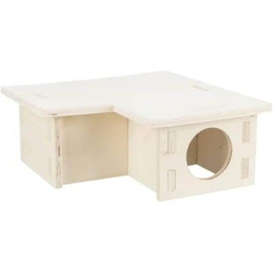 TRIXIE Species-appropriate small animal house without clips and nails for large hamsters and degus, with three chambers, multi-chamber house, 3 chambers, 30 x 12 x 30 cm - 61233 TRIXIE Species-appropriate small animal house without clips and nails for large hamsters and degus, with three chambers, multi-chamber house, 3 chambers, 30 x 12 x 30 cm - 61233