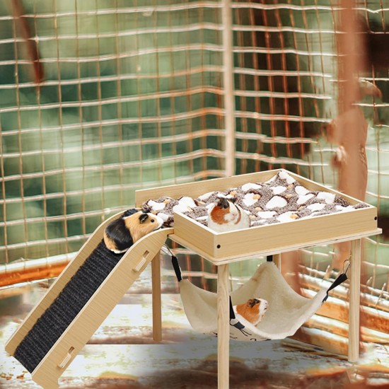 Treesunshine Guinea Pig Hammock with Wooden Stand, Wooden Hamster House, Hammock Frame with Hammock for Guinea Pigs, Chinchilla Rats, Hamsters, Rabbits, Ferrets Sleeping Treesunshine Guinea Pig Hammock with Wooden Stand, Wooden Hamster House, Hammock Frame with Hammock for Guinea Pigs, Chinchilla Rats, Hamsters, Rabbits, Ferrets Sleeping