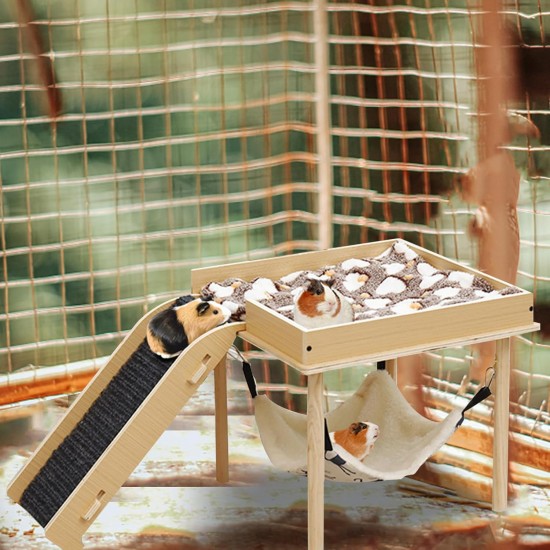 Treesunshine Guinea Pig Hammock with Wooden Stand, Wooden Hamster House, Hammock Frame with Hammock for Guinea Pigs, Chinchilla Rats, Hamsters, Rabbits, Ferrets Sleeping Treesunshine Guinea Pig Hammock with Wooden Stand, Wooden Hamster House, Hammock Frame with Hammock for Guinea Pigs, Chinchilla Rats, Hamsters, Rabbits, Ferrets Sleeping