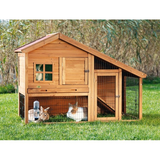 Trixie Natura Small Animal Hutch with Free Run, multicoloured Trixie Natura Small Animal Hutch with Free Run, multicoloured