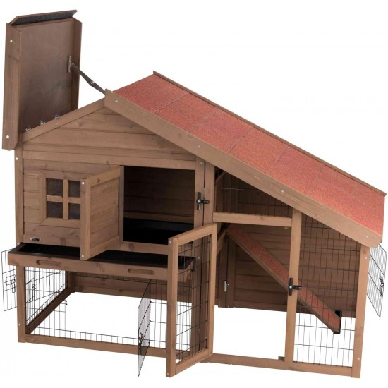 Trixie Natura Small Animal Hutch with Free Run, multicoloured Trixie Natura Small Animal Hutch with Free Run, multicoloured