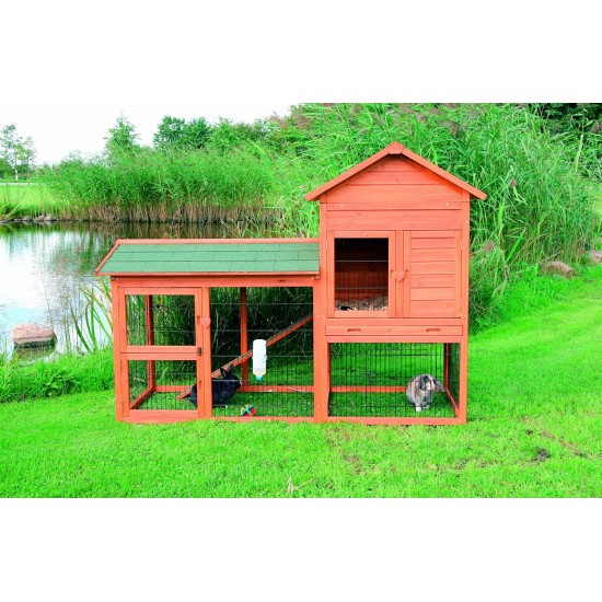 Trixie Natura Small Animal Hutch with Free Run, multicoloured Trixie Natura Small Animal Hutch with Free Run, multicoloured