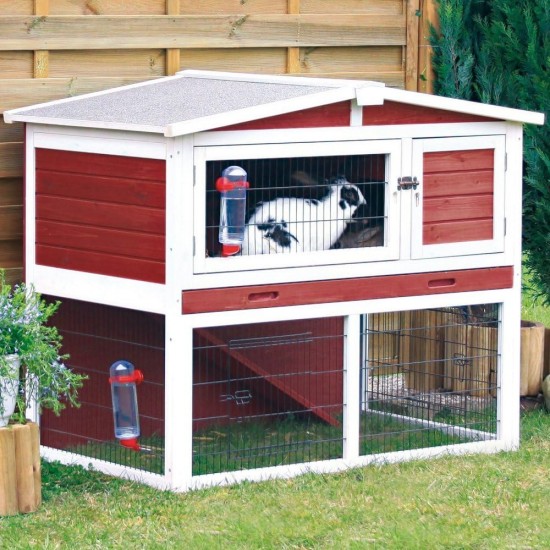 Trixie Natura Small Animal Hutch with Free Run, multicoloured Trixie Natura Small Animal Hutch with Free Run, multicoloured