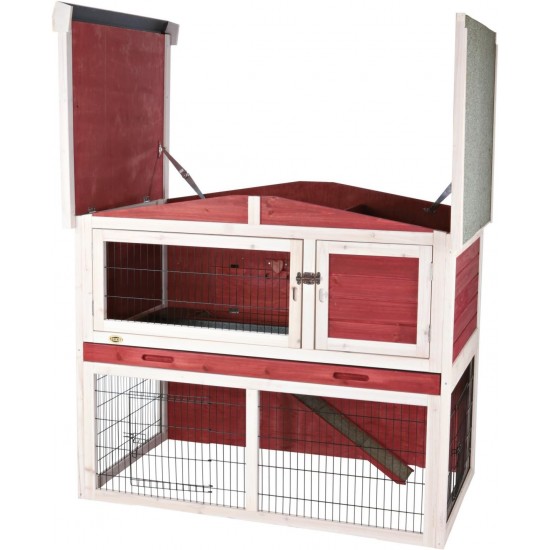 Trixie Natura Small Animal Hutch with Free Run, multicoloured Trixie Natura Small Animal Hutch with Free Run, multicoloured
