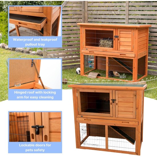 Trixie Natura Small Animal Hutch with Outdoor Run, 104 97 52 cm Trixie Natura Small Animal Hutch with Outdoor Run, 104 97 52 cm