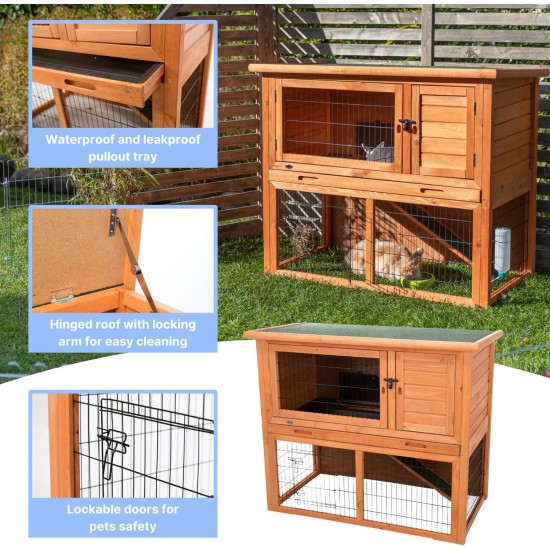 Trixie Natura Small Animal Hutch with Outdoor Run, 116 97 63 cm Trixie Natura Small Animal Hutch with Outdoor Run, 116 97 63 cm