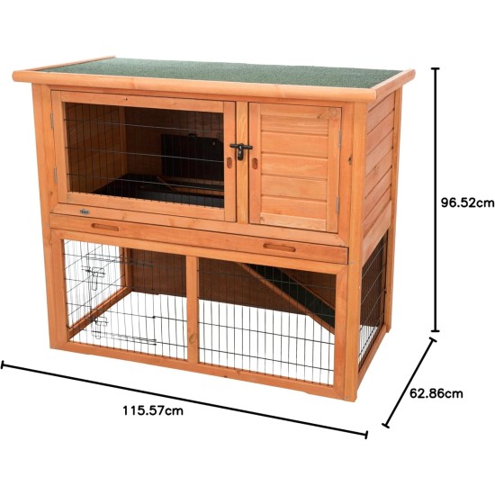 Trixie Natura Small Animal Hutch with Outdoor Run, 116 97 63 cm Trixie Natura Small Animal Hutch with Outdoor Run, 116 97 63 cm