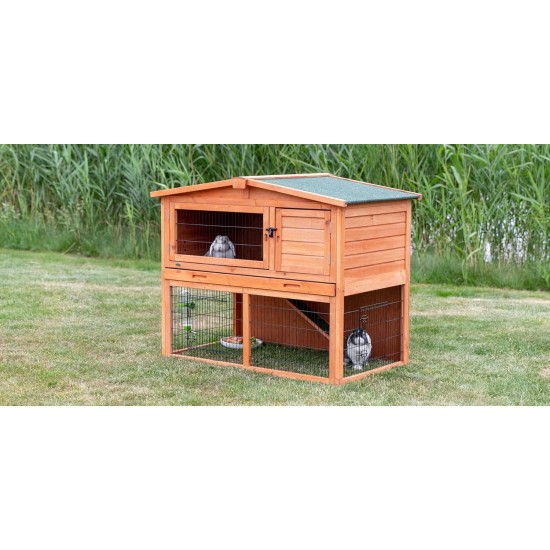 Trixie Natura Small Animal Hutch with Outdoor Run, 123 ラ 96 ラ 76 cm, Brown Trixie Natura Small Animal Hutch with Outdoor Run, 123 ラ 96 ラ 76 cm, Brown