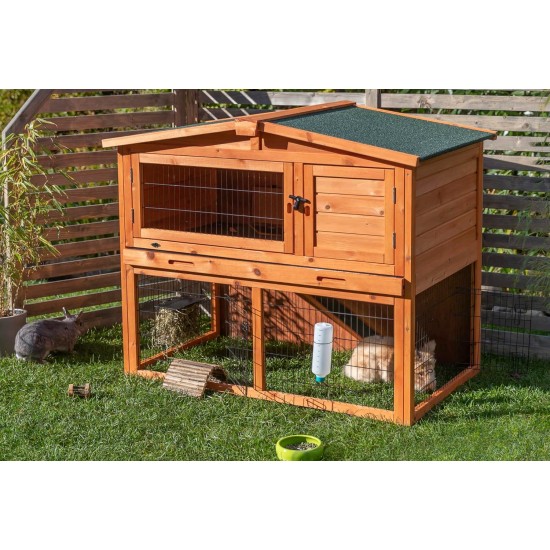 Trixie Natura Small Animal Hutch with Outdoor Run, 123 ラ 96 ラ 76 cm, Brown Trixie Natura Small Animal Hutch with Outdoor Run, 123 ラ 96 ラ 76 cm, Brown