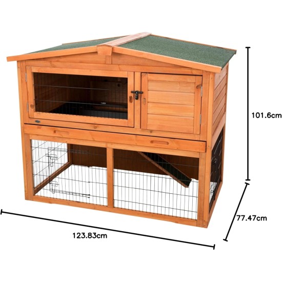 Trixie Natura Small Animal Hutch with Outdoor Run, 123 ラ 96 ラ 76 cm, Brown Trixie Natura Small Animal Hutch with Outdoor Run, 123 ラ 96 ラ 76 cm, Brown