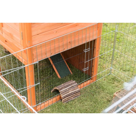 Trixie Natura Small Animal Hutch with Outdoor Run, 123 ラ 96 ラ 76 cm, Brown Trixie Natura Small Animal Hutch with Outdoor Run, 123 ラ 96 ラ 76 cm, Brown