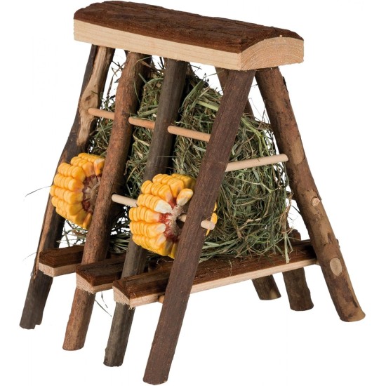 Trixie Wood Hay Manger with Seed Rings, 17 x 17 x 20 cm Trixie Wood Hay Manger with Seed Rings, 17 x 17 x 20 cm