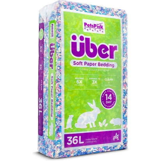 Uber Soft Paper Pet Bedding for Small Animals, White, 56 L Uber Soft Paper Pet Bedding for Small Animals, White, 56 L