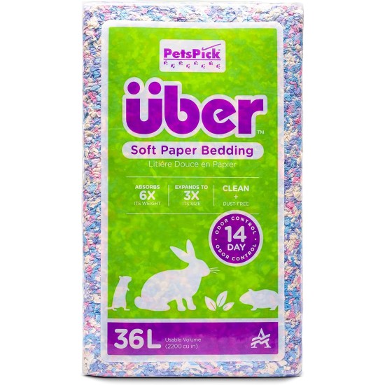 Uber Soft Paper Pet Bedding for Small Animals, White, 56 L Uber Soft Paper Pet Bedding for Small Animals, White, 56 L