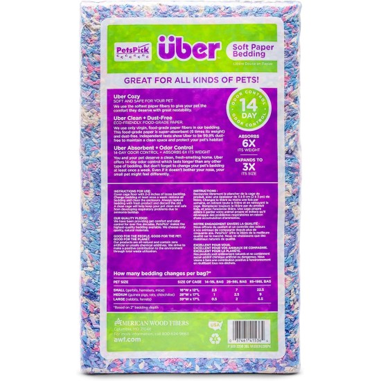 Uber Soft Paper Pet Bedding for Small Animals, White, 56 L Uber Soft Paper Pet Bedding for Small Animals, White, 56 L