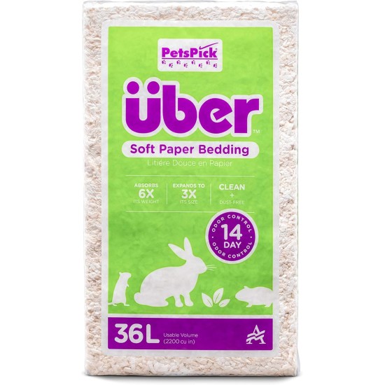 Uber Soft Paper Pet Bedding for Small Animals, White, 56 L Uber Soft Paper Pet Bedding for Small Animals, White, 56 L