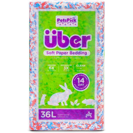 Uber Soft Paper Pet Bedding for Small Animals, White, 56 L Uber Soft Paper Pet Bedding for Small Animals, White, 56 L