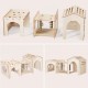 Woiworco Extra Large Rabbit Castle Hiding Place Rabbit House with 3 Houses and Toys, Wooden Rabbit Hideout Indoor Large Rabbit Hutch Playhouses and Hiding Hides Nut Lock Hamsters and Guinea Pigs Woiworco Extra Large Rabbit Castle Hiding Place Rabbit House with 3 Houses and Toys, Wooden Rabbit Hideout Indoor Large Rabbit Hutch Playhouses and Hiding Hides Nut Lock Hamsters and Guinea Pigs