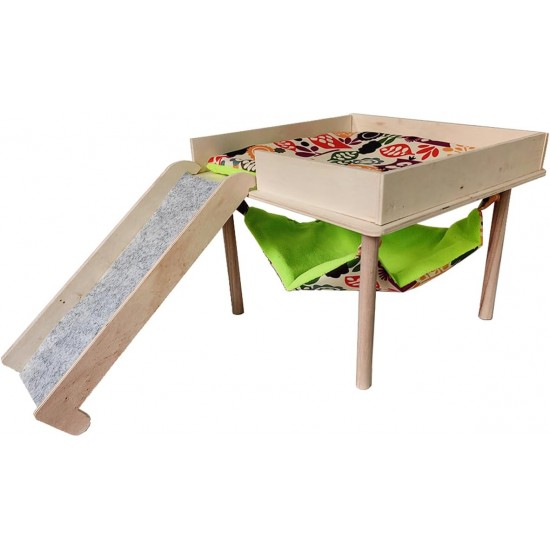 ZONADAH Guinea Pig Hammock with Platform, 29 x 22.5 cm, Natural Wood Hamster Climbing Platform, Guinea Pig Hideout Wooden Small Pet Bed for Pigs, Rats, Hamsters, Rabbits ZONADAH Guinea Pig Hammock with Platform, 29 x 22.5 cm, Natural Wood Hamster Climbing Platform, Guinea Pig Hideout Wooden Small Pet Bed for Pigs, Rats, Hamsters, Rabbits