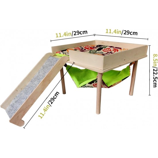 ZONADAH Guinea Pig Hammock with Platform, 29 x 22.5 cm, Natural Wood Hamster Climbing Platform, Guinea Pig Hideout Wooden Small Pet Bed for Pigs, Rats, Hamsters, Rabbits ZONADAH Guinea Pig Hammock with Platform, 29 x 22.5 cm, Natural Wood Hamster Climbing Platform, Guinea Pig Hideout Wooden Small Pet Bed for Pigs, Rats, Hamsters, Rabbits