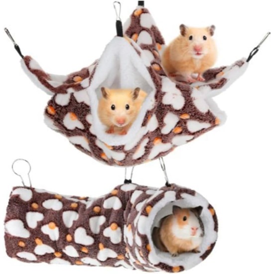 ZONADAH Hammock Tunnel Hanging for Small Animal Cage Hamster Hammock Tunnel Mats Bed Set Warm Soft Mat Small Animals Hideaway Bed for Squirrels Ferret Rat Chincillas ZONADAH Hammock Tunnel Hanging for Small Animal Cage Hamster Hammock Tunnel Mats Bed Set Warm Soft Mat Small Animals Hideaway Bed for Squirrels Ferret Rat Chincillas