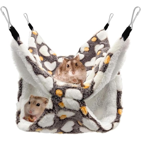 ZYEKIU Guinea Pig Hammock, Double Layer Ferret Hammock for Pet Cages, Hamsters, Soft Warm Cat Hammock, Small Animals Hanging Bed for Hamsters, Chinchillas Ferrets (Purple) ZYEKIU Guinea Pig Hammock, Double Layer Ferret Hammock for Pet Cages, Hamsters, Soft Warm Cat Hammock, Small Animals Hanging Bed for Hamsters, Chinchillas Ferrets (Purple)