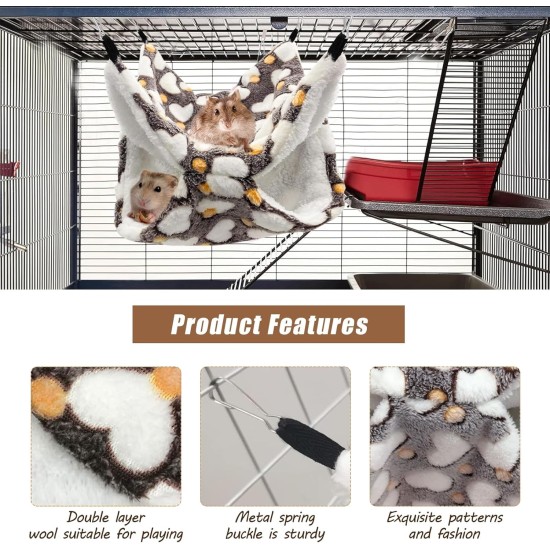 ZYEKIU Guinea Pig Hammock, Double Layer Ferret Hammock for Pet Cages, Hamsters, Soft Warm Cat Hammock, Small Animals Hanging Bed for Hamsters, Chinchillas Ferrets (Purple) ZYEKIU Guinea Pig Hammock, Double Layer Ferret Hammock for Pet Cages, Hamsters, Soft Warm Cat Hammock, Small Animals Hanging Bed for Hamsters, Chinchillas Ferrets (Purple)