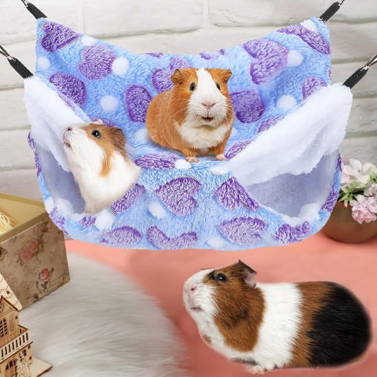 ZYEKIU Guinea Pig Hammock, Double Layer Ferret Hammock for Pet Cages, Hamsters, Soft Warm Cat Hammock, Small Animals Hanging Bed for Hamsters, Chinchillas Ferrets (Purple) ZYEKIU Guinea Pig Hammock, Double Layer Ferret Hammock for Pet Cages, Hamsters, Soft Warm Cat Hammock, Small Animals Hanging Bed for Hamsters, Chinchillas Ferrets (Purple)