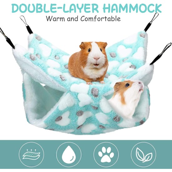 ZYEKIU Guinea Pig Hammock, Double Layer Ferret Hammock for Pet Cages, Hamsters, Soft Warm Cat Hammock, Small Animals Hanging Bed for Hamsters, Chinchillas Ferrets (Purple) ZYEKIU Guinea Pig Hammock, Double Layer Ferret Hammock for Pet Cages, Hamsters, Soft Warm Cat Hammock, Small Animals Hanging Bed for Hamsters, Chinchillas Ferrets (Purple)